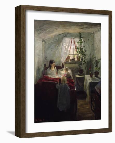 Interior with children, 1890-Fritz Thaulow-Framed Giclee Print