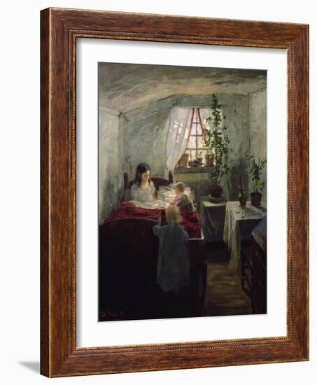 Interior with children, 1890-Fritz Thaulow-Framed Giclee Print