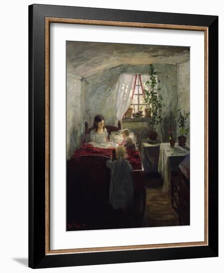 Interior with children, 1890-Fritz Thaulow-Framed Giclee Print