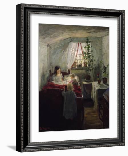 Interior with children, 1890-Fritz Thaulow-Framed Giclee Print