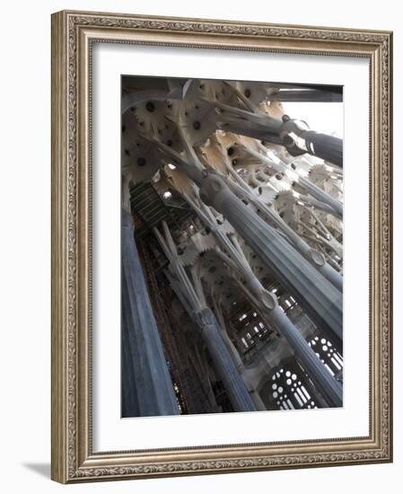 Interior with Columns and Windows, La Sagrada Familia Church, Barcelona, Catalonia, Spain, Europe-Nick Servian-Framed Photographic Print