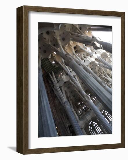 Interior with Columns and Windows, La Sagrada Familia Church, Barcelona, Catalonia, Spain, Europe-Nick Servian-Framed Photographic Print