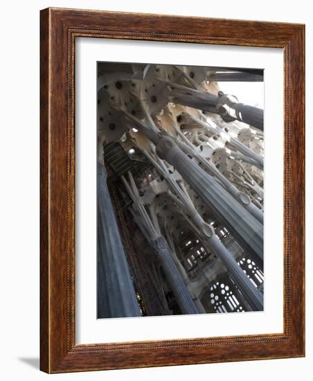 Interior with Columns and Windows, La Sagrada Familia Church, Barcelona, Catalonia, Spain, Europe-Nick Servian-Framed Photographic Print