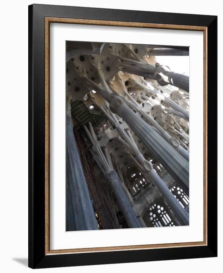 Interior with Columns and Windows, La Sagrada Familia Church, Barcelona, Catalonia, Spain, Europe-Nick Servian-Framed Photographic Print