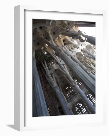 Interior with Columns and Windows, La Sagrada Familia Church, Barcelona, Catalonia, Spain, Europe-Nick Servian-Framed Photographic Print