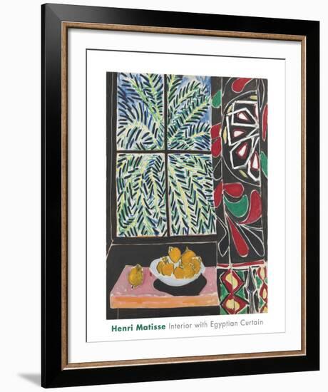 Interior with Egyptian Curtain, 1948-Henri Matisse-Framed Art Print