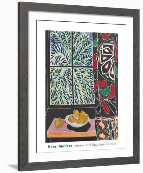 Interior with Egyptian Curtain, 1948-Henri Matisse-Framed Art Print