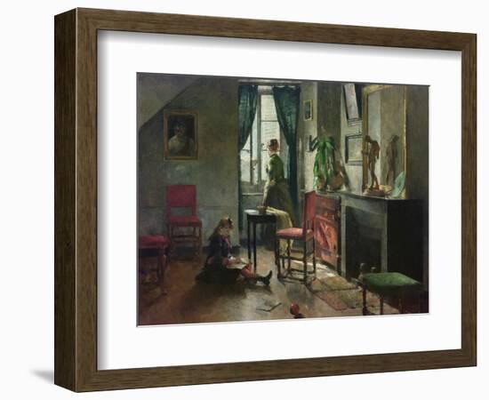 Interior with Figures, 1886-Harriet Backer-Framed Giclee Print