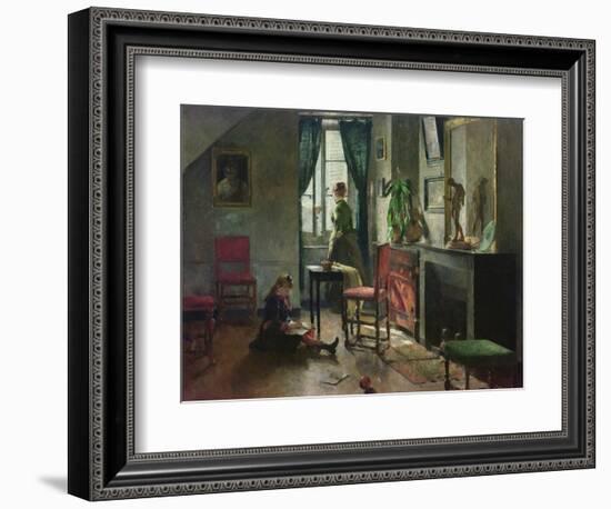 Interior with Figures, 1886-Harriet Backer-Framed Giclee Print