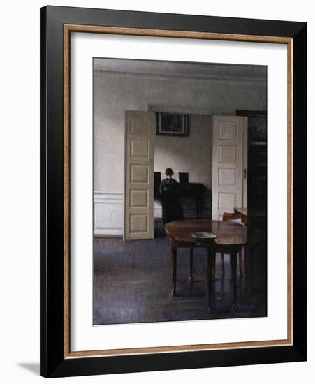 Interior with Ida Playing the Piano-Vilhelm Hammershoi-Framed Giclee Print