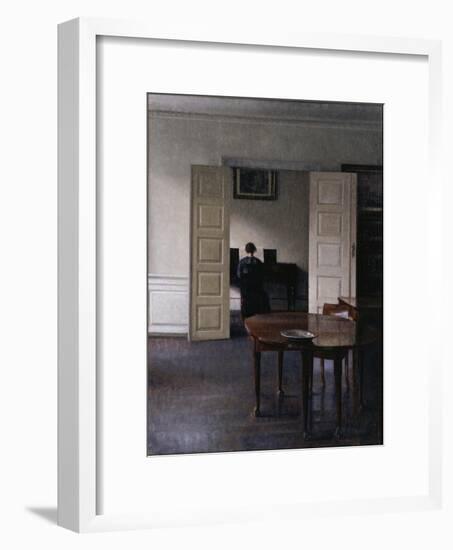 Interior with Ida Playing the Piano-Vilhelm Hammershoi-Framed Giclee Print