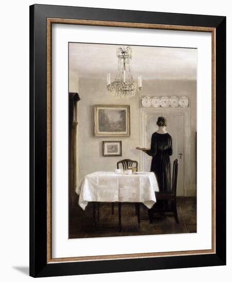 Interior with Lady Carrying Tray,C.1905-Carl Holsoe-Framed Giclee Print