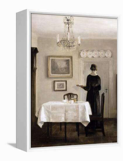 Interior with Lady Carrying Tray,C.1905-Carl Holsoe-Framed Premier Image Canvas