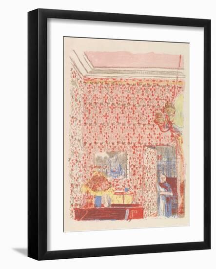 Interior with Pink Wallpaper I, from the series Paysages et Intérieurs, 1899-Edouard Vuillard-Framed Giclee Print