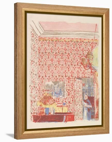 Interior with Pink Wallpaper I, from the series Paysages et Intérieurs, 1899-Edouard Vuillard-Framed Premier Image Canvas