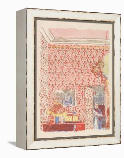 Interior with Pink Wallpaper I, from the series Paysages et Intérieurs, 1899-Edouard Vuillard-Framed Premier Image Canvas