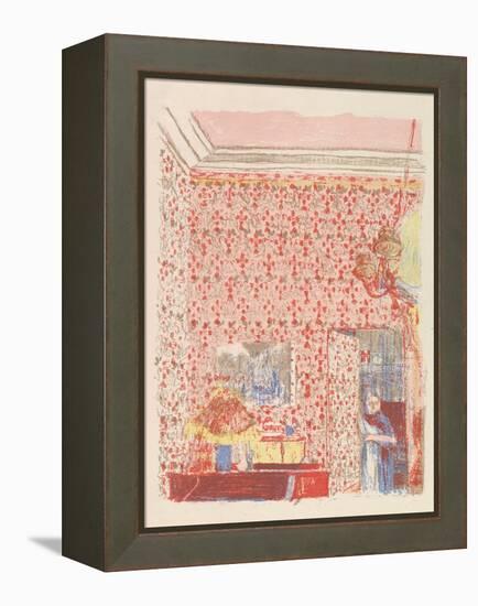 Interior with Pink Wallpaper I, from the series Paysages et Intérieurs, 1899-Edouard Vuillard-Framed Premier Image Canvas