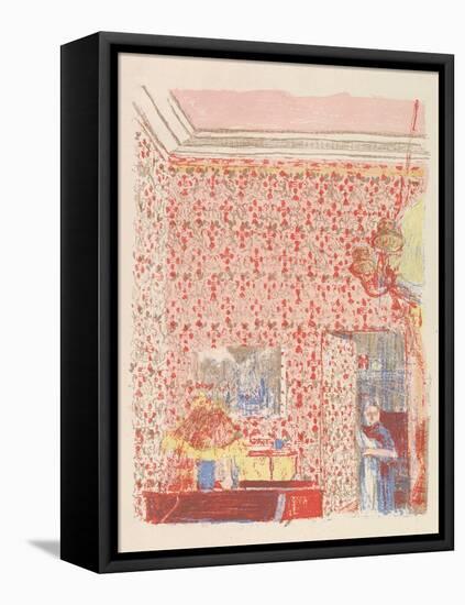 Interior with Pink Wallpaper I, from the series Paysages et Intérieurs, 1899-Edouard Vuillard-Framed Premier Image Canvas