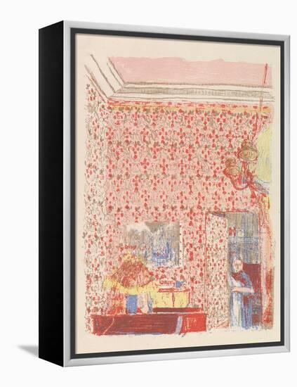 Interior with Pink Wallpaper I, from the series Paysages et Intérieurs, 1899-Edouard Vuillard-Framed Premier Image Canvas