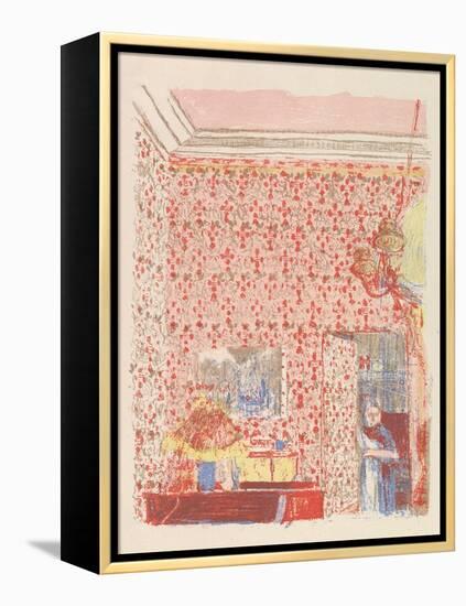 Interior with Pink Wallpaper I, from the series Paysages et Intérieurs, 1899-Edouard Vuillard-Framed Premier Image Canvas