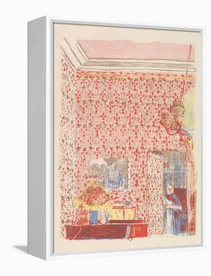 Interior with Pink Wallpaper I, from the series Paysages et Intérieurs, 1899-Edouard Vuillard-Framed Premier Image Canvas