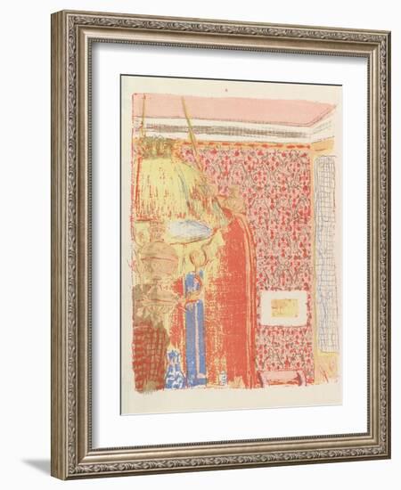 Interior with Pink Wallpaper II, from the series Landscapes and Interiors, 1899-Edouard Vuillard-Framed Giclee Print