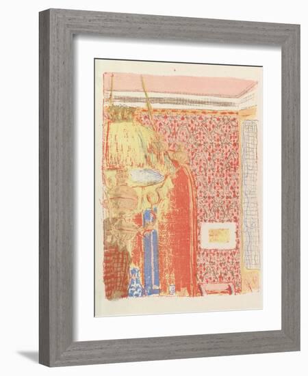 Interior with Pink Wallpaper II, from the series Landscapes and Interiors, 1899-Edouard Vuillard-Framed Giclee Print