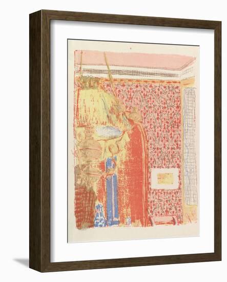 Interior with Pink Wallpaper II, from the series Landscapes and Interiors, 1899-Edouard Vuillard-Framed Giclee Print