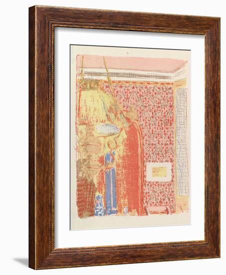 Interior with Pink Wallpaper II, from the series Landscapes and Interiors, 1899-Edouard Vuillard-Framed Giclee Print