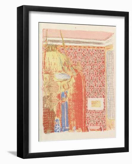 Interior with Pink Wallpaper II, from the series Landscapes and Interiors, 1899-Edouard Vuillard-Framed Giclee Print