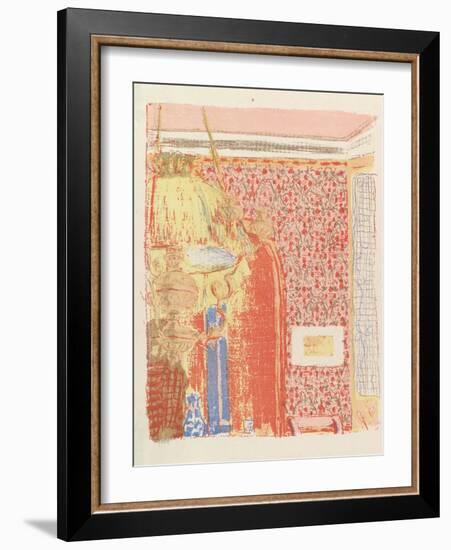 Interior with Pink Wallpaper II, from the series Landscapes and Interiors, 1899-Edouard Vuillard-Framed Giclee Print