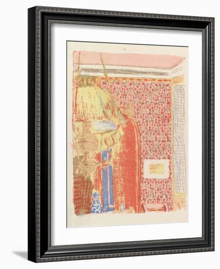 Interior with Pink Wallpaper II, from the series Landscapes and Interiors, 1899-Edouard Vuillard-Framed Giclee Print