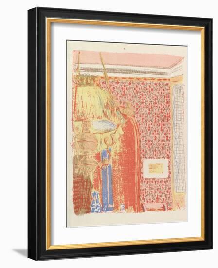 Interior with Pink Wallpaper II, from the series Landscapes and Interiors, 1899-Edouard Vuillard-Framed Giclee Print