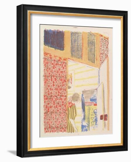 Interior with Pink Wallpaper III, from the series Landscapes and Interiors, 1899-Edouard Vuillard-Framed Giclee Print