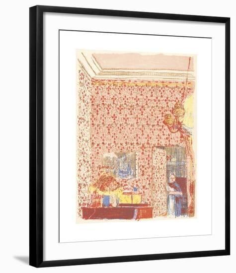 Interior with Pink Wallpaper-Edouard Vuillard-Framed Premium Giclee Print