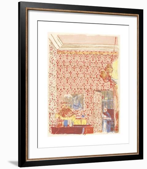 Interior with Pink Wallpaper-Edouard Vuillard-Framed Premium Giclee Print