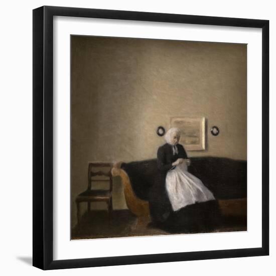 Interior with the artist's mother, 1889-Vilhelm Hammershoi-Framed Giclee Print