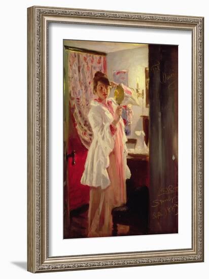 Interior with the Artist's Wife, 1889-Peder Severin Kröyer-Framed Giclee Print