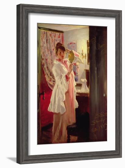 Interior with the Artist's Wife, 1889-Peder Severin Kröyer-Framed Giclee Print