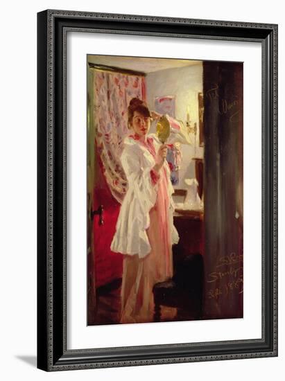 Interior with the Artist's Wife, 1889-Peder Severin Kröyer-Framed Giclee Print