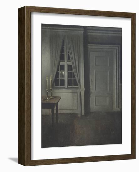 Interior with Two Candles-Vilhelm Hammershoi-Framed Giclee Print