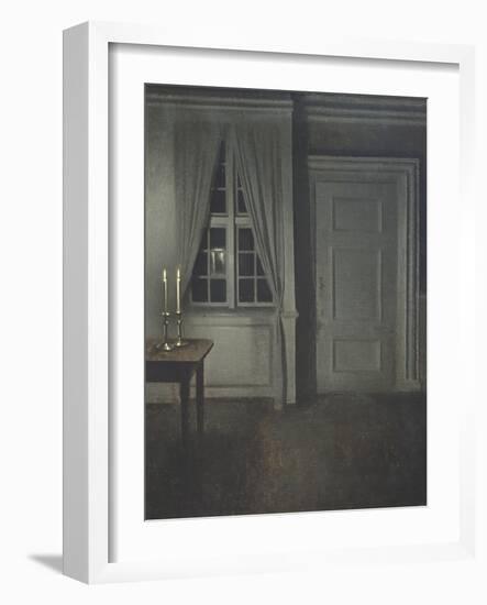 Interior with Two Candles-Vilhelm Hammershoi-Framed Giclee Print