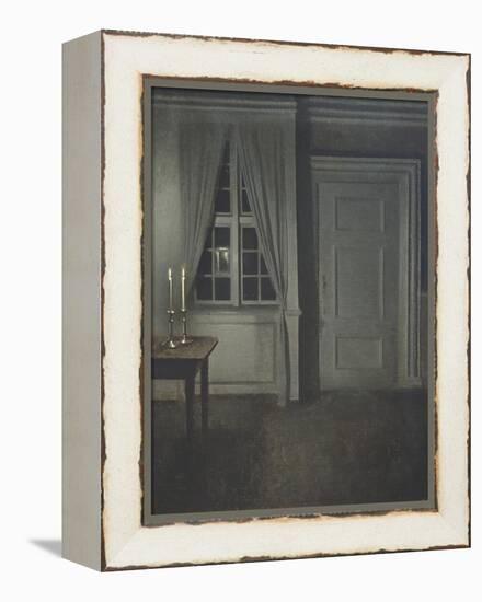 Interior with Two Candles-Vilhelm Hammershoi-Framed Premier Image Canvas