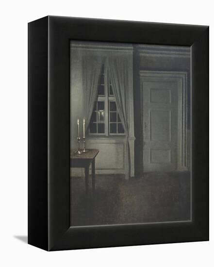 Interior with Two Candles-Vilhelm Hammershoi-Framed Premier Image Canvas