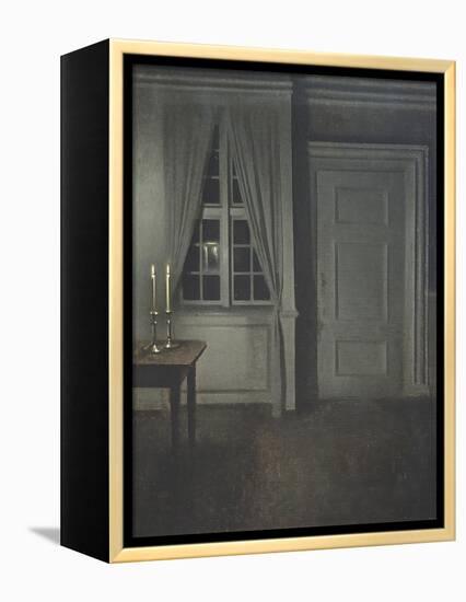 Interior with Two Candles-Vilhelm Hammershoi-Framed Premier Image Canvas