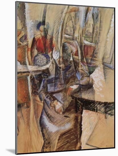 Interior with Two Female Figures-Umberto Boccioni-Mounted Giclee Print