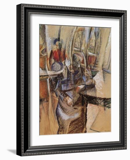 Interior with Two Female Figures-Umberto Boccioni-Framed Giclee Print