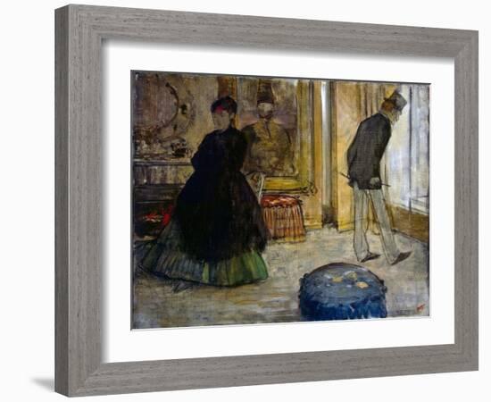 Interior with Two Figures, 1869-Edgar Degas-Framed Giclee Print