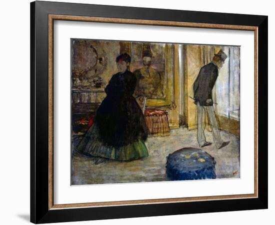 Interior with Two Figures, 1869-Edgar Degas-Framed Giclee Print