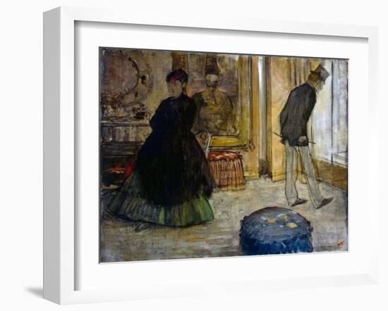 Interior with Two Figures, 1869-Edgar Degas-Framed Giclee Print